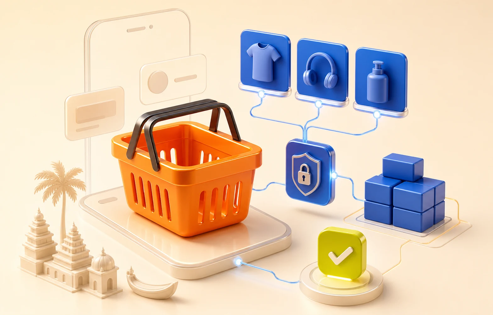 Nanotom e-commerce systems illustration